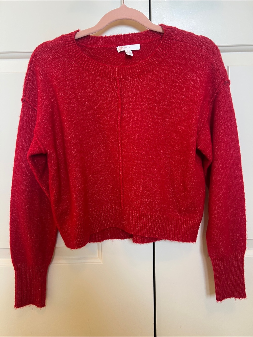 GB Girls Red Cozy Crewneck Sweater